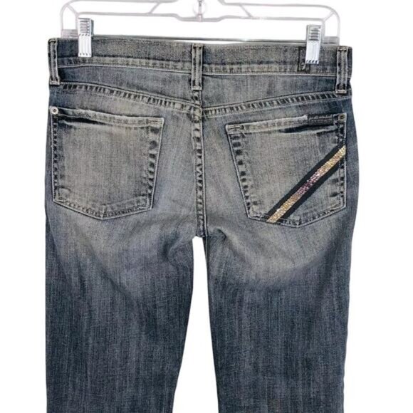 7 for All Mankind Women's Size 28 Straight Leg Jeans Sequin Pocket - Picture 3 of 10